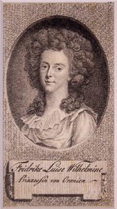 JMD-OP-1145 Stippelgravure, Frederica Louisa Wilhelmina van Oranje-Nassau