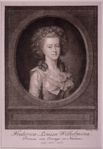 JMD-OP-1147 Aquatint, Frederica Louisa Wilhelmina van Oranje-Nassau