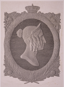 JMD-OP-1219 Staalgravure, Buste van Anna Paulowna Romanowa