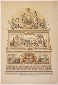 JMD-OP-1471 Litho, Gedenkplaat t.g.v. het 25-jarig jubileum van Koning Willem III.