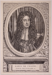 JMD-OP-1488 Kopergravure, Charles II Koning van Engeland. Stuart