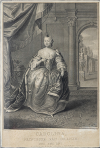 JMD-OP-1535 Kopergravure, Wilhelmina Carolina van Oranje-Nassau