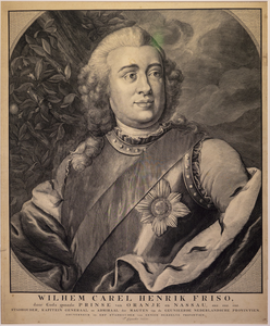 JMD-OP-1549 Kopergravure, Willem IV, Carel Hendrik Friso van Oranje-Nassau