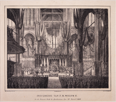 JMD-OP-1627 Litho, INHULDIGING VAN Z.M. WILLEM II. In de Nieuwe Kerk te Amsterdam den 28 November 1840. 