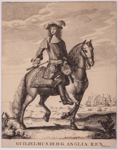JMD-OP-1718 Kopergravure, Willem III, stadhouder koning van Oranje-Nassau