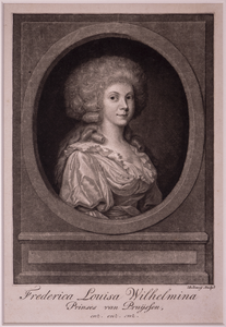JMD-OP-1736 Aquatint, Frederica Louisa Wilhelmina van Pruisen