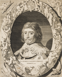 JMD-OP-1756 Kopergravure, Portret Frederik Hendrik van Oranje-Nassau