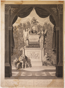 JMD-OP-1862 Aquatint, Zinneprent op de dood van Willem V.