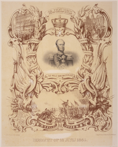 JMD-OP-1979 Litho, Herdenkingsprint van de held van Waterloo (Willem II) 50 jaar na dato, 1865.