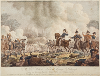 JMD-OP-2021 Litho, De slag bij Waterloo; het gewond raken van Prins Willem II.