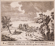 JMD-OP-2024 Ets, Prent, ARRESTEEREN van haare KON: HOOGHEID aan GOEJAN VERWELLE SLUIS op den 28 juny 1787. 
