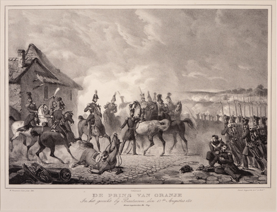 JMD-OP-2052 Litho, DE PRINS VAN ORANJE In het gevecht bij Bautersem, den 12.den Augustus 1831. 