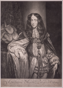 JMD-OP-2074 Mezzotint, Willem III, stadhouder koning van Oranje-Nassau