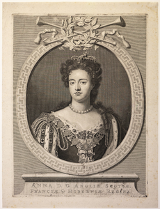 JMD-OP-2105 Kopergravure, Anna, koningin van Engeland Stuart