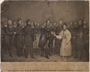 JMD-OP-2274 Litho, Aanbieden van krans aan prins Willem, 1831