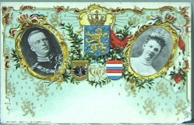 JMD-OR-0292 Prentbriefkaart, Prentbriefkaart Wilhelmina en Hendrik
