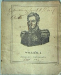 JMD-OR-0451 Schrift, Aantekenschrift met portretten koning Willem I en echtgenote op omslag