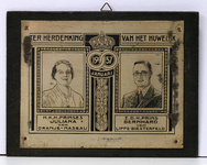 JMD-OR-1561 plaquette, huwelijk Koningin Juliana en Prins Bernhard