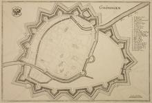 JMD-T-326 Gravure, Vestingkaart stad Groningen, schans