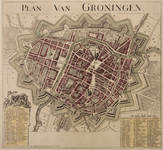 JMD-T-333 Gravure, Topografische kaart stad Groningen
