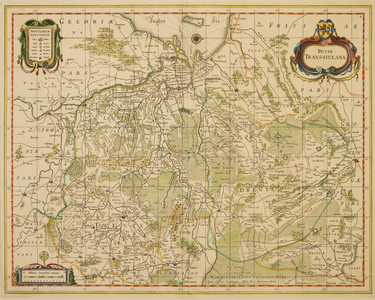 JMD-T-383 Gravure, Topografische kaart Drenthe, Westerwolde, Salland,Twente, Gelderland