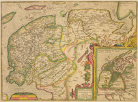 JMD-T-447 Kopergravure, Topografische kaart Friesland en Groningen, Frisia
