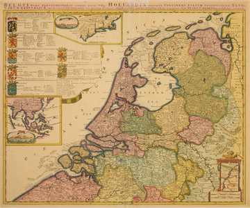 JMD-T-453 Kopergravure, Topografische kaart Nederland, de 7 Provincien