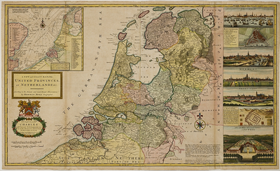 JMD-T-487 Kopergravure, Topografische kaart Nederland, de 7 Provincien