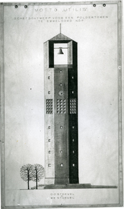 2393 - Het winnende ontwerp voor de Poldertoren van de Amsterdamse architect H. van Gent