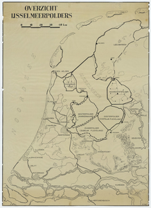 1830 Overzicht van de inpolderingen in het IJsselmeer