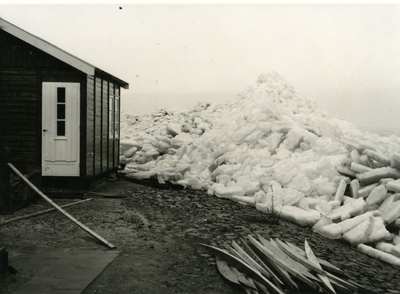 473 - Kruiend ijs aan de polderzijde van de terreinen bij de Ketelhaven