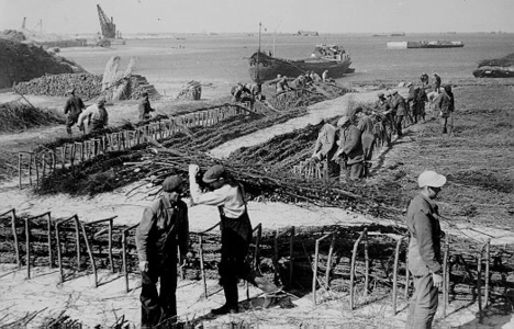 20 - Meerdere wiepstellingen (onderdeel van een zinkstuk) nabij Schelphoek, dijkbouw