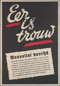 snv008000002 73, Affiche ” Eer is trouw Mussolini bevrijd ”, 1943