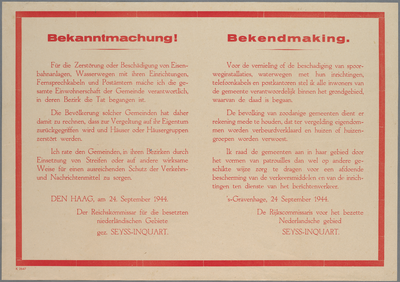 snv008000016 97, Affiche van de Rijkscommissaris voor het bezette Nederlandsche gebied betreffende de bescherming van ...