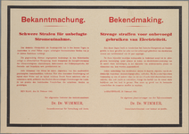 snv008000042 123, Affiche van de Commissaris-Generaal voor bestuur en politie betreffende strafmaatregelen voor ...