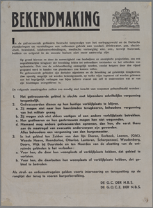 snv008000055 133, Affiche van de Nederlandsche Binnenlandsche Strijdkrachten betreffende maatregelen in verband met de ...