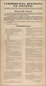 snv008000060 136, Affiche van de Chef van de Staf Militair Gezag betreffende een verordening tot reiniging en inenting ...