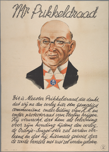 snv008000129 77, Affiche met satirische opmerkingen over 'Mr. Prikkeldraad' en de samenwerking met communistisch ...