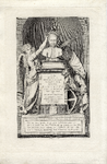 Nr.: GME 643- Voorstelling van grafmonument Bentinck, met teksten onder de portret buste: AE. Herois. Nobiliss. &. ...