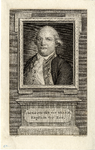 Nr.: GME 770- a. Portret van Jacob Pieter van Braam, Kapitein ter Zee. Portert in een vierkant met 2 krullen op elk ...