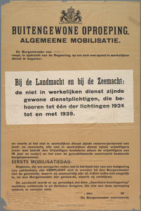 snv008000086 22, Buitengewone Oproeping - Algemeene Mobilisatie, 28-08-1939