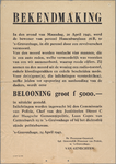 snv008000151 46, Bekendmaking - Inlichtingen leidende tot aanhouding moordverdachte groot fl. 5000,--, 24-04-1942
