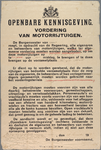 snv008000153 19, De Burgemeester van Ermelo - Openbare Kennisgeving - Vordering van Motorrijtuigen -, 28-08-1939