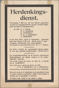 snv008000155 7, Herdenkingsdienst - ter nagedachtenis van de voor het Vaderland gevallen dorpsgenoten.