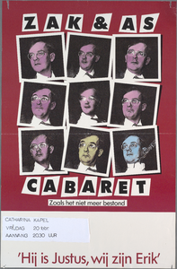 SNV008000735 , Cabaret Zak & As met 'Hij is Justus, wij zijn Erik', 20 februari