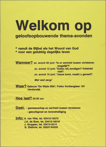 SNV008000753 , Geloofsopbouwende thema-avonden, 5, 12 en 19 juni