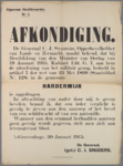 SNV008001335 1301, Algemeen Hoofdkwartier. Nr. 1; Afkondiging: Militair gezag in Harderwijk ingesteld., 20 januari 1915