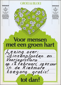 SNV008001380 , Groei & Bloei: Voor mensen met een groen hart, lezing over Stinzenplanten en Voorjaarsflora, 16 februari