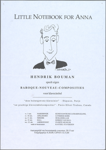 SNV008001454 1428, Little Notebook for Anna Hendrik Bouman speelt eigen Baroque-Nouveau-Composities, vrijdag 3 oktober