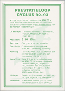 SNV008001933 1796, Prestatieloop cyclus 1992 - 1993, 1992 - 1993